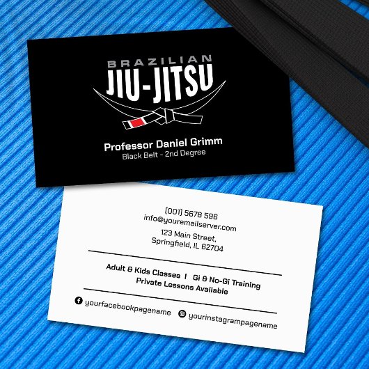 Sleek modern Brazilian Jiu-Jitsu Professor  名刺