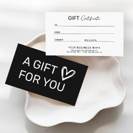 Sleek Modern Business Gift Certificate コーリングカード