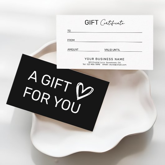 Sleek Modern Business Gift Certificate コーリングカード