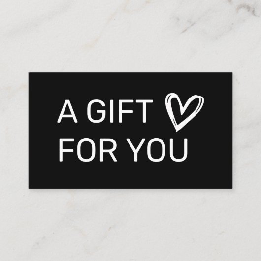 Sleek Modern Business Gift Certificate コーリングカード (正面)