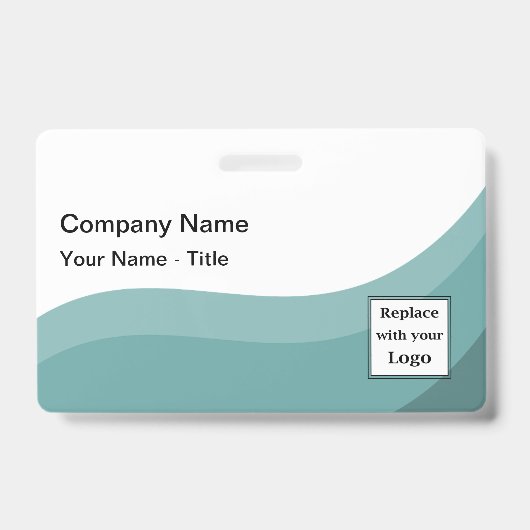 Sleek Modern Company Logo Staff Name Badges  バッジ (Front)