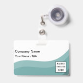 Sleek Modern Company Logo Staff Name Badges  バッジ (Front with Retractable)