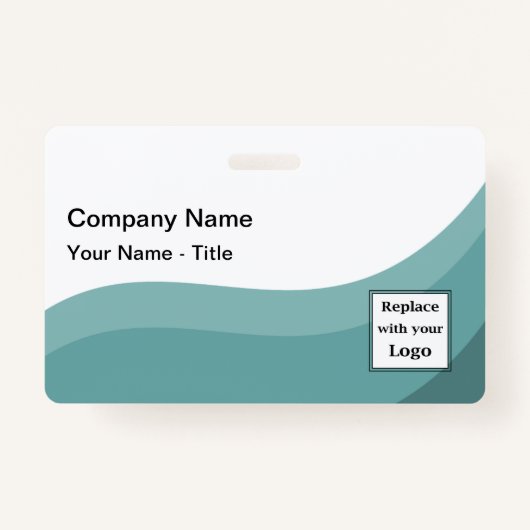 Sleek Modern Company Logo Staff Name Badges  バッジ (正面)