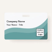 Sleek Modern Company Logo Staff Name Badges  バッジ (裏面)