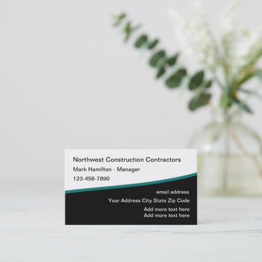 Sleek Modern Construction Service 名刺 (スタンド正面)