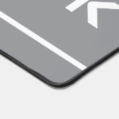 Sleek Modern White TEAMWORK Stripes On Light Gray デスクマット (コーナー)