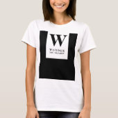 Sleek Newly Wed Monogram | Black Minimalist Weddin Tシャツ (正面)
