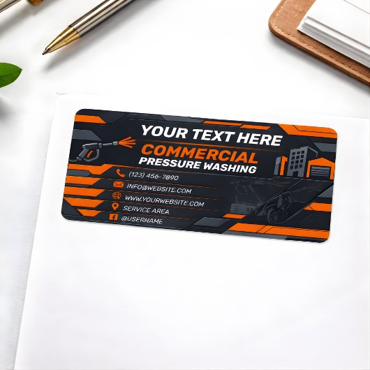 Sleek Obsidian Polygon Commercial Cleaning ラベル