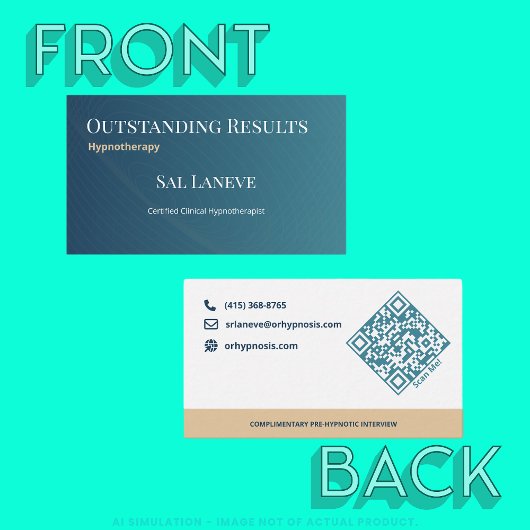 Sleek Outstanding Results Hypnotherapy QR Code URL 名刺