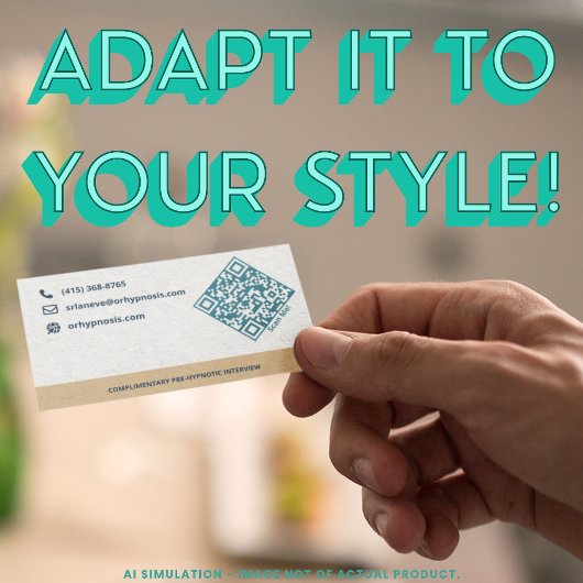 Sleek Outstanding Results Hypnotherapy QR Code URL 名刺