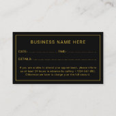 Sleek Professional Appointment Card for Scheduling 予約カード (裏面)