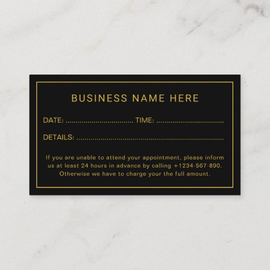 Sleek Professional Appointment Card for Scheduling 予約カード (裏面)