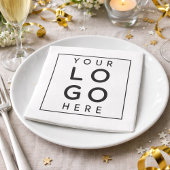 Sleek Professional Black Square Corporate Logo スタンダードカクテルナプキン