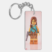 "Sleek Rectangle Keychain – Minimalist Design with キーホルダー (正面左)