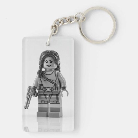 "Sleek Rectangle Keychain – Minimalist Design with キーホルダー (裏面)