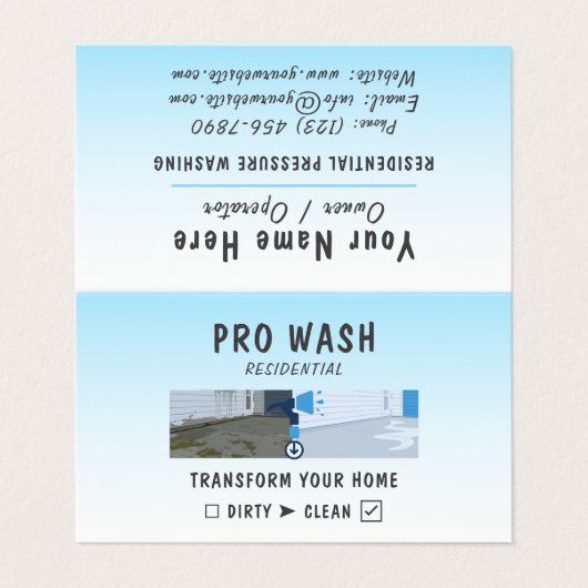 Sleek Residential Pressure Washing Before After 名刺 (外部フラット)