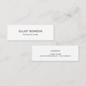 Sleek Simple Design Personalized Calling Card コーリングカード (正面/裏面)