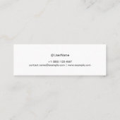 Sleek Simple Design Personalized Calling Card コーリングカード (裏面)
