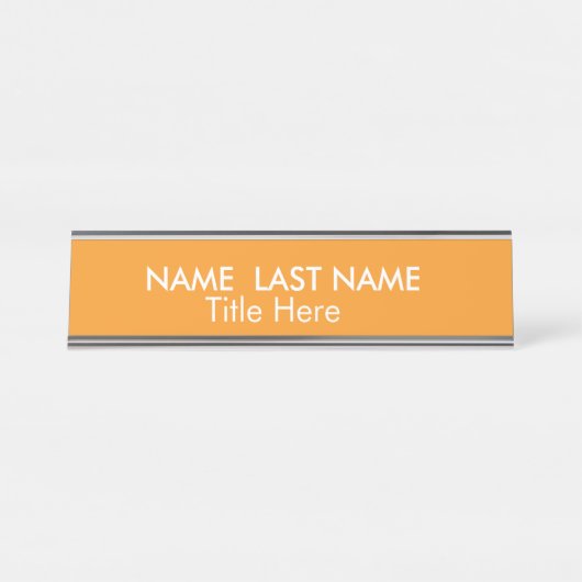 Sleek Simple orange Custom Desk  デスクネームプレート (正面)