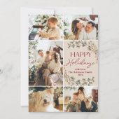 Sleek Soft Pink 5-Photo Cheerful Holiday Card シーズンカード (正面)