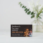 Sleek Welder Welding Metal Fabricator Metalwork 名刺 (スタンド正面)