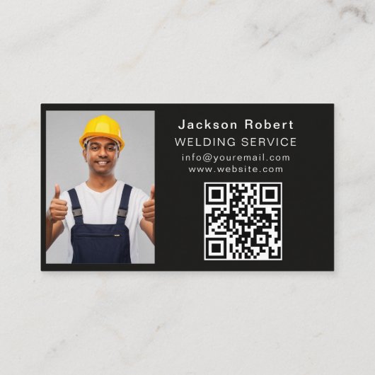 Sleek Welder Welding Metal Fabricator Metalwork 名刺 (裏面)