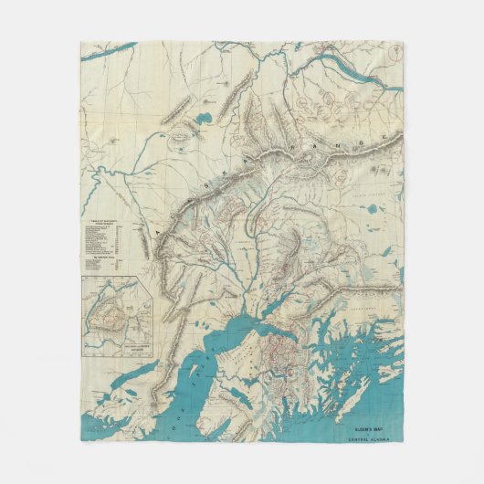 Sleemの中央アラスカの地図 フリースブランケット (正面)