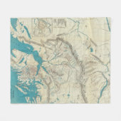 Sleemの中央アラスカの地図 フリースブランケット (正面(横))
