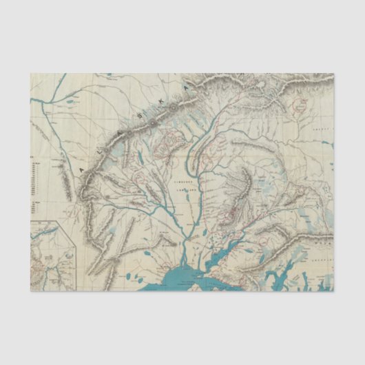 Sleemの中央アラスカの地図 薄葉紙 (正面)