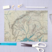 Sleemの中央アラスカの地図 薄葉紙 (クラフト)