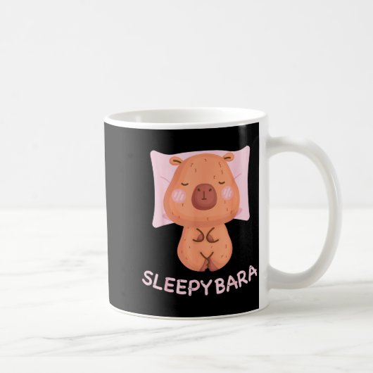 Sleeng Capybara Pajamas Nightgown Sleepybara Roden コーヒーマグカップ (右)