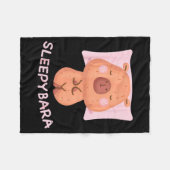 Sleeng Capybara Pajamas Nightgown Sleepybara Roden フリースブランケット (正面(横))