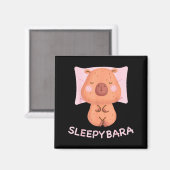 Sleeng Capybara Pajamas Nightgown Sleepybara Roden マグネット (正面/裏面)