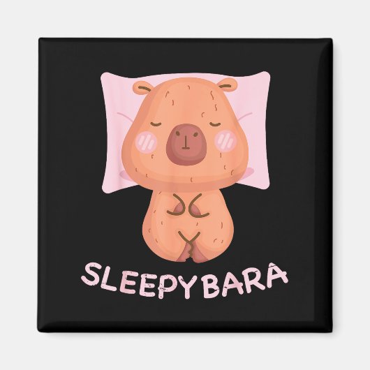 Sleeng Capybara Pajamas Nightgown Sleepybara Roden マグネット (正面)