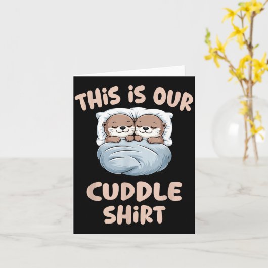 Sleeng Otter Couple This Is Our Cuddle  カード (黄色い花)