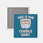 Sleeng Otter Couple This Is Our Cuddle  マグネット (正面/裏面)