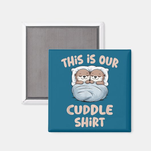 Sleeng Otter Couple This Is Our Cuddle  マグネット (正面/裏面)