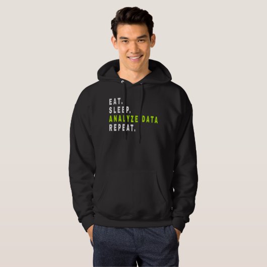 Sleep 食べ Analyze Data Repeat、data analyst、finance パーカ (正面フル)