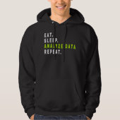 Sleep 食べ Analyze Data Repeat、data analyst、finance パーカ (正面)