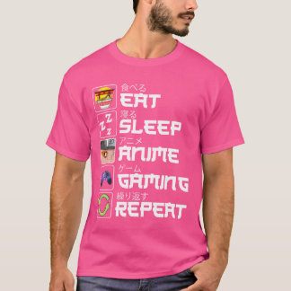 Sleep 食べ Anime Gaming Repeat Otaku Animeマンガ Tシャツ