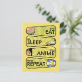 Sleep 食べ Anime Repeat - Anime Icons & Kanji Japan ポストカード (スタンド正面)