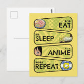 Sleep 食べ Anime Repeat - Anime Icons & Kanji Japan ポストカード (正面/裏面)