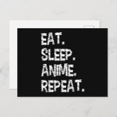 Sleep 食べ Anime Repeat| Anime Loverのデザイン ポストカード (正面/裏面)
