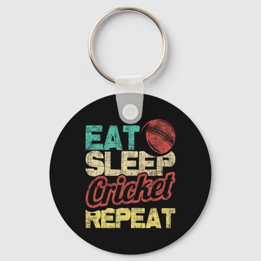 Sleep 食べ Cricket Repeat - Cricketer Tsman Tting B キーホルダー (正面)