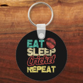 Sleep 食べ Cricket Repeat - Cricketer Tsman Tting B キーホルダー (正面)