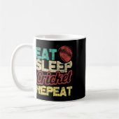 Sleep 食べ Cricket Repeat - Cricketer Tsman Tting B コーヒーマグカップ (左)