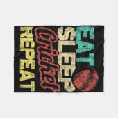 Sleep 食べ Cricket Repeat - Cricketer Tsman Tting B フリースブランケット (正面(横))