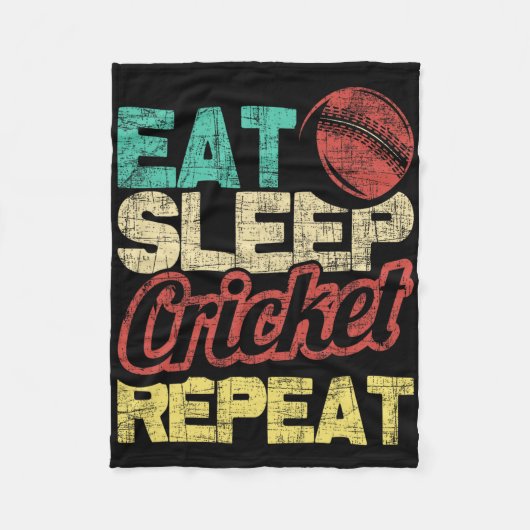 Sleep 食べ Cricket Repeat - Cricketer Tsman Tting B フリースブランケット (正面)