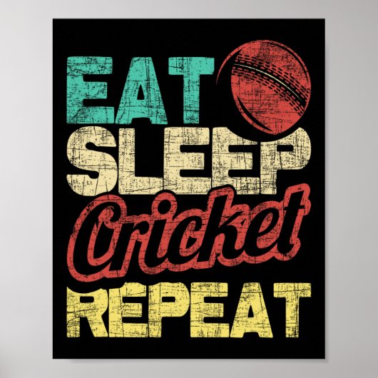 Sleep 食べ Cricket Repeat - Cricketer Tsman Tting B ポスター (正面)