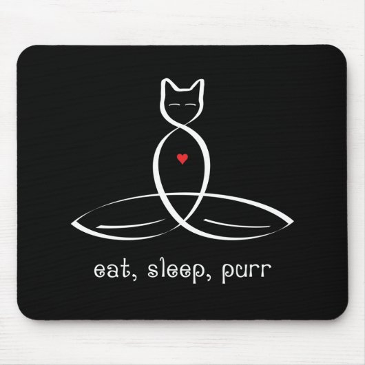 Sleep 食べ Purr -ファンシースタイル文字。 マウスパッド (正面)